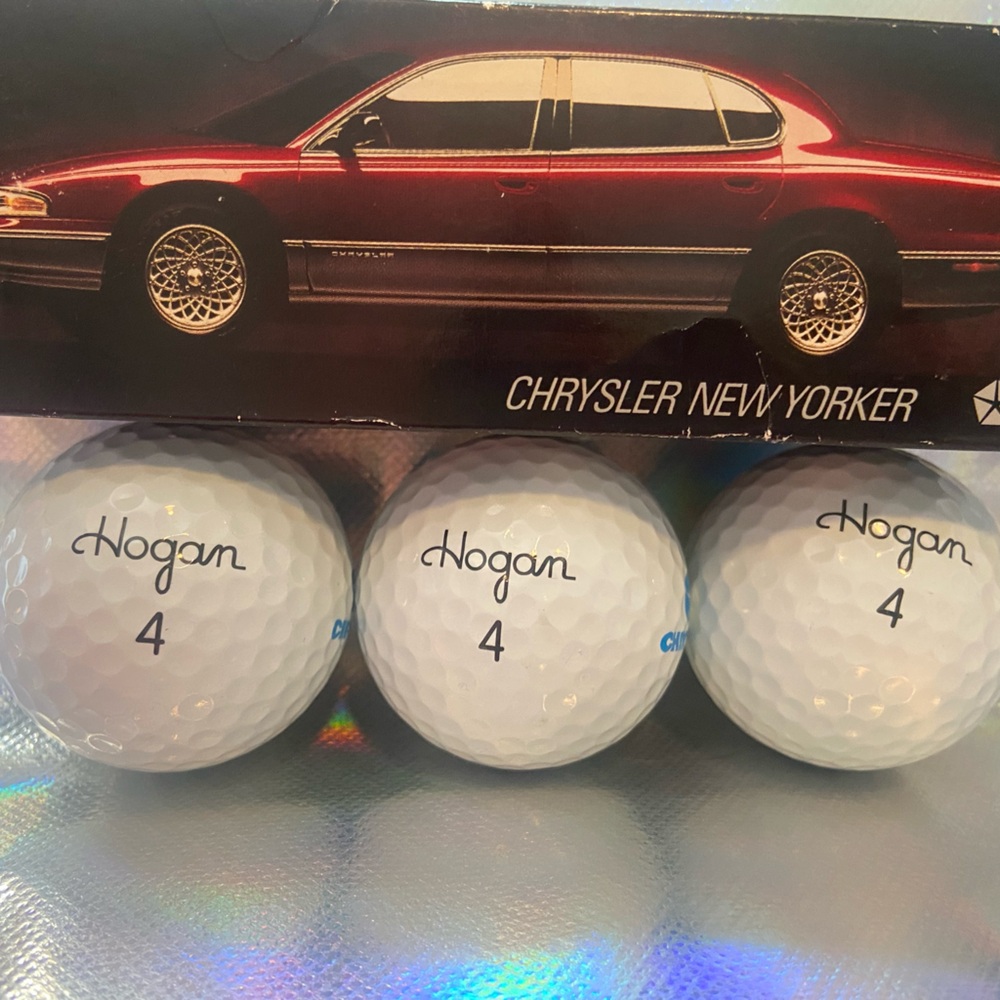 Vintage Chrysler Automotive logo Hogan golf ball Sleeve Set Of 3 New Yorker